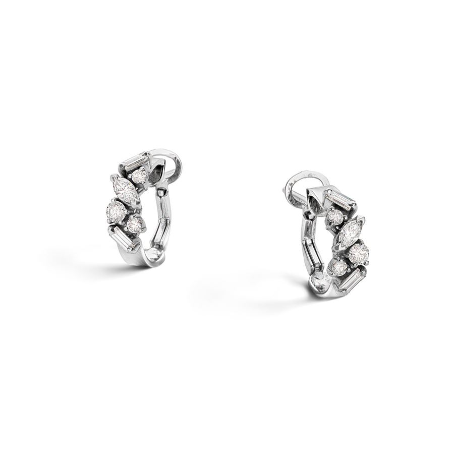 White gold 'Balance' hoop earrings with diamonds BALANCE | OR FANTAU18B CT 0,73